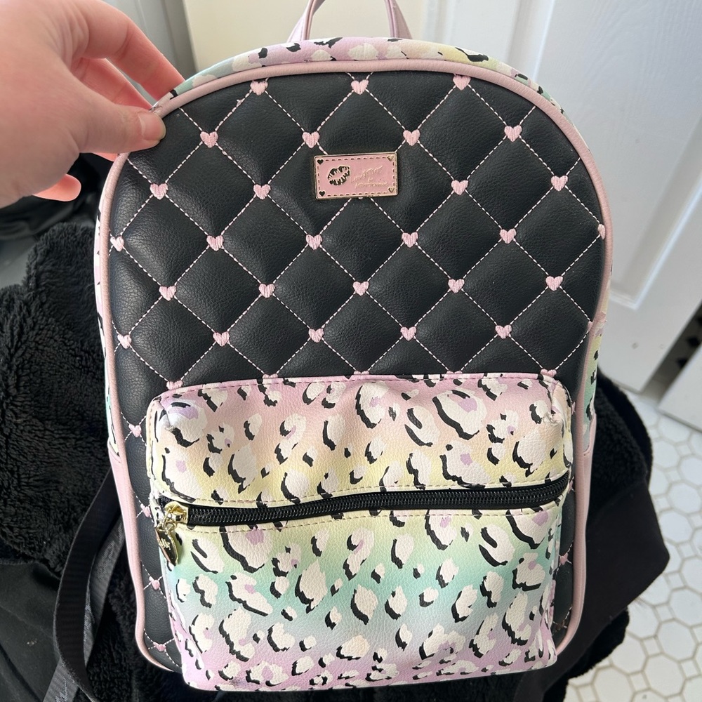 Betsey Johnson colorful leopard backpack